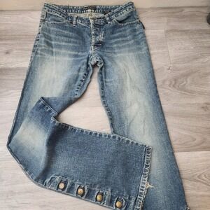 Vintage Sergio Valente Blue Jeans Size 30 Button Fly Flare Boot Cut Detailed Y2K
